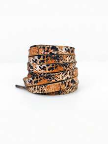 时尚个性化扁平鞋带替换装，独特蛇皮纹、豹纹动物图案涤纶编织鞋带 - 彩色 - 查看 27