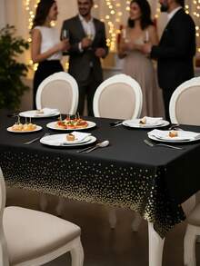 1/2pcs Disposable Tablecloth, Polka Dot Pattern, 137x274cm/54x108in, Thick & Durable Reusable Tablecloth For Birthday Party, Back To School Party, Ramadan, Wedding, Outdoor Picnic - Multicolor - View 8