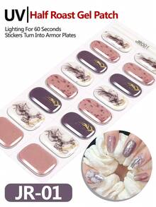 16pcs Semi-Cured Gel Nail Stickers, UV Gel Nail Stickers, Salon Quality Nail Stickers, Nail Stickers Protect Against UV, DIY Nail Stickers For Home Use - Multicolor - View 2