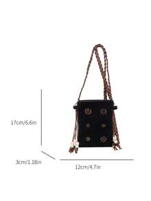 Mobile Phone Bag, Retro Tassel Embellishment Of National Customs, Exquisite Leather Rope With Simple Version, One Shoulder Crossbody Dual-Purpose Design, Light And Compact For Daily Travel, Exquisite Technology Highlights The Texture, All Kinds Of Wear, Showing Unique Personality And Fashion Taste. - Multicolor - View 10