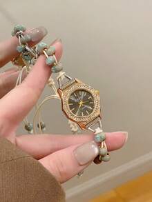 Fashionable Design Women's Quartz Watch Exquisite And Compact Suitable For Daily Matching Birthday/Graduation Gifts Leisure Party Banquets - Gold - View 9