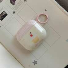 极简樱桃蛋糕设计耳机保护套,兼容 Pro 3、新款 Pro 2、可爱 Apple 4 极简 3 代个性化耳机保护套(1/2 代),女士款 - 粉色 - 查看 8