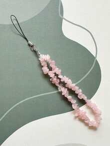 碎石时尚天然水晶手机挂绳蛋白石紫水晶绿东陵玉绿松石玫瑰石英碎石手机链女士挂饰春季礼物 - 彩色 - 查看 8