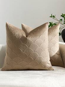 1pc/2pcs Throw Pillow Covers 18x18,Velvet Decorative Couch Pillow Cover Soft Square Cushion Cases For Sofa Bed Car - Khaki - View 9