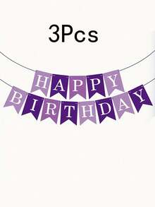 1/2/3pcs Suitable For -Themed Birthday Banners - Elegant Purple Paper Party Decorations With Numbered/Numbered For ' Rooms, Showers, Multi-Holiday Party - Garland & Ribbon Compatible ,Reusable Party Background - Multicolor - View 13