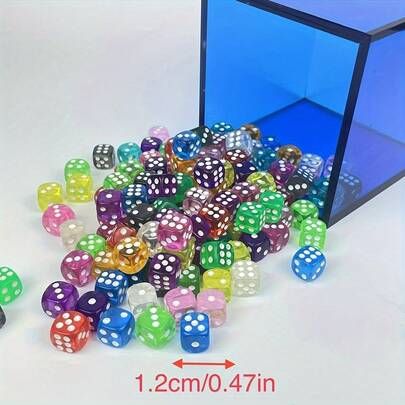 10/50pcs Colorful Crystal Dice Set - Transparent Candy Colors, Multi-Faceted Shapes - Perfect For Party Favors And Action Games