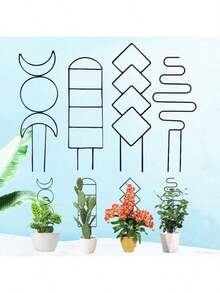 4pcs Indoor & Outdoor Plant Trellis, For Climbing Plants, Small Garden Metal Grid Rack Suitable For Outdoor Potted Plants, Applicable To Vines, Ivy, Orchids, Flowering Plants - Flower Stand - View 1