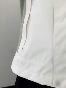 Chaqueta cortavientos con bloques de color para mujer para primavera y otoño, para deportes al aire libre, impermeable, cortavientos, para correr, ligera, transpirable, de manga larga - Caqui - Ver 6