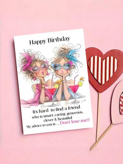1pc "Soul Sister Status: Activated!" Vintage Friendship Birthday Card With Envelope - Bestie & Sister Gift, Ideal For Friendship Day & Special Celebrations, Blank Inner Page