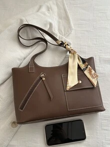 New Arrival Luxury Graphic Pattern Versatile Women Shoulder Tote Bag - Coffee - View 7