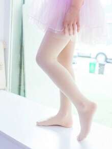 1件装女童肤色连裤袜，时尚轻盈透气防勾丝长筒袜，亲肤柔软舒适，休闲百搭，适合日常穿着、度假、舞台表演、校园、派对、旅行等场合。 - 杏色 - 查看 2