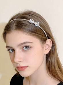 1 Piece New Luxury Rhinestone Bow Headband - Elegant, Versatile & Minimalist Hair Accessories - Multicolor - View 6