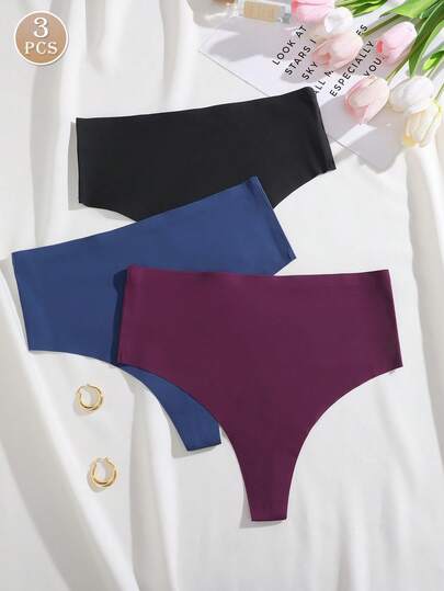 3条装极简舒适高腰无痕丁字裤（女士款）