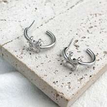 Arc De Triomphe Inspired Luxury Niche Design Elegant Gold Earrings, Copper Plated Hoop Earrings - Kaimen Hoop Earrings - View 6