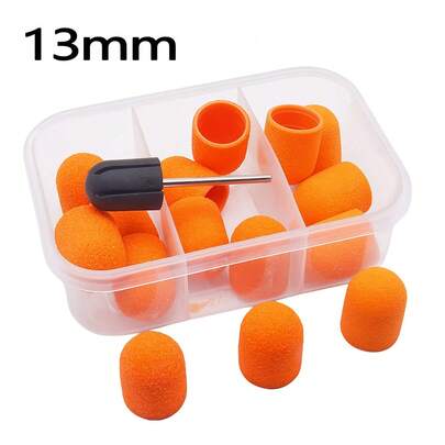 Easy Nail 15 piezas de 13mm Tapas de lijado de uñas con 1 pieza de mandril para lima de pies, removedor, manicura, pedicura, pulidora de uñas para uso en el hogar y salón