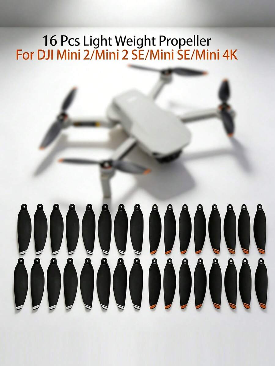 16Pcs Lightweight Propellers, Low-Noise Replacement Blades, Spare Propeller Accessories Compatible With Mini 2 / Mini 2 SE / Mini SE / Mini 4K Drone, Quadcopter Replacement Parts (Drone Not Included)