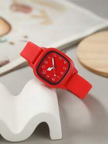 10只装女士礼品硅胶手表，时尚休闲方形表盘石英腕表组合套装（不含表盒） - 彩色 - 查看 4