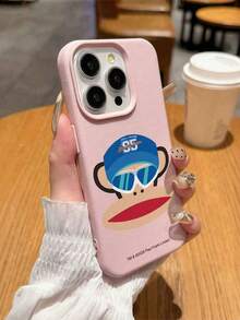 Ốp điện thoại Paul Frank họa tiết vải thiều, bảo vệ toàn thân chống sốc với nắp che camera, họa tiết khỉ đeo kính thời trang, thiết kế mới tương thích với iPhone 13/14/15/16/17 Pro Max - Nhiều màu - Xem 4