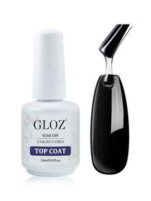 GLOZ Gel Nail Polish Top Coat - No-Wipe Top Coat, High Gloss Long-Lasting Top Gel Suitable For Clear Nail Gel And Acrylic Nails, Suitable For Home DIY And Nail Salon - 無色 - 查看 8