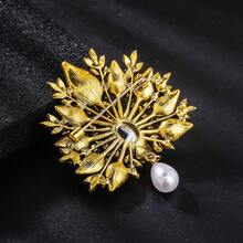 1pc Vintage Zinc Alloy Inlaid Blue Crystal Glass Peacock Brooch, Suitable For Women's Daily Wear - Peacock - View 4