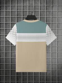 Korean Style American Streetwear Men's Mixed Color Casual Short Sleeve Shirt With Printed T-Shirt, Breathable Fabric For Comfortable Wear - Multicolor - View 2