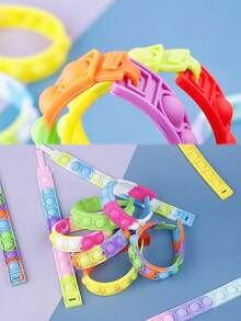 4/12/20/30/40 chiếc vòng đeo tay giảm áp, đồ chơi bong bóng silicon giúp giảm căng thẳng, vòng đeo tay nhiều màu sắc. - Nhiều màu - Xem 10