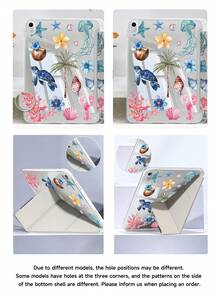 椰子、椰子树、芙蓉花图案保护套，适用于 iPad Air 8 (M4) 2026 (11 英寸)、Air 8 (M4) 2026 (13 英寸)、2025 款第 11 代 (A16) 11 英寸、Apple Air 11 (2025)、2022 款第 10 代 10.9 英寸，带 Apple Pencil 插槽、三折支架、自动唤醒/睡眠功能，是返校、情人节、节日送礼佳品。 - 彩色 - 查看 7