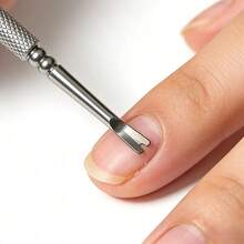1pc Dual-Head Stainless Steel Nail Clipper & Cuticle Remover Tool With Non-Slip Handle - Multicolor - View 7