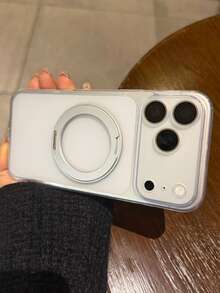 Minimalist Ice Feel Matte Transparent 360 Magnetic Bracket Holder Case Compatible With IPhone 17 Pro 17 16 Pro Max 16 Pro 16 15 Pro Max 15 Pro Max 15 Pro 15 14 Pro Max 14 Pro 14 13 Pro Max 13 Pro 13 12 Pro Max 12 Pro 12 11 Clear Camera Lens Protector Shockproof Cover - Matte White - View 6