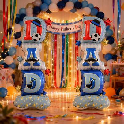 1pc 150cm Large Father's Day Pedestal Decor Column Balloon, Suitable For Father's Day Party Decoration