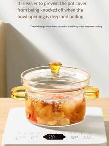 1 件装迷你硼硅玻璃双耳量杯蒸锅，家用蛋汤碗，双耳婴儿辅食蒸锅 - 查看 7