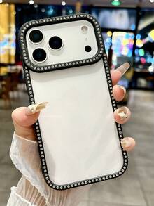 Ốp lưng điện thoại trong suốt đính đá lấp lánh sang trọng, tương thích với iPhone 17 Pro 17 16 Pro Max 16 Pro 16 15 Pro Max 15 Pro Max 15 Pro 15 14 Pro Max 14 Pro 14 13 Pro Max 13 Pro 13 Ốp lưng mềm chống sốc, quà tặng - màu đen - Xem 4