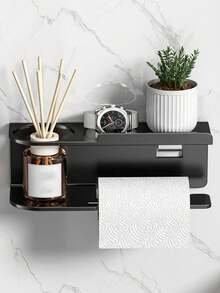 1pc Wall-Mounted Tissue Paper Holder, Can Be Used As Bathroom Fragrance Storage Rack, Multi-Function Storage Rack, Paper Roll Rack, Suitable For Kitchen And Bathroom, Bathroom Accessories - Multicolor - View 9