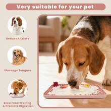 1pc Dog Slow Feeder Mat, Pet Silicone Lick Pad Bowl, Anti-Choke Food Dish With Suction Cup, Healthy Design By Fengrongwanwu To Relieve Anxiety - Multicolor - View 6