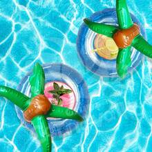 12 Portavasos Palmera Isla Inflables Fiesta Alberca Piscina - Azul - Ver 7