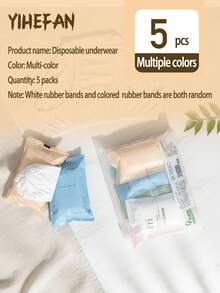 5 chiếc/gói quần lót dùng một lần cho phụ nữ, đồ lót du lịch vô trùng, quần lót lót polyester thoáng khí cho bà bầu sau sinh cỡ lớn, mềm mại và thân thiện với da, phụ kiện đồ lót dùng một lần nhiều màu sắc - Nhiều màu - Xem 13