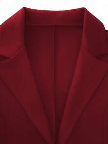 Bộ đồ 2 mảnh cỡ lớn dành cho nữ, trang phục thanh lịch: Áo khoác cardigan dài tối giản màu trơn + Váy midi ôm sát không tay, phù hợp cho công sở và mặc hàng ngày, mùa xuân/thu/đông. - Màu Đỏ Sâu - Xem 6