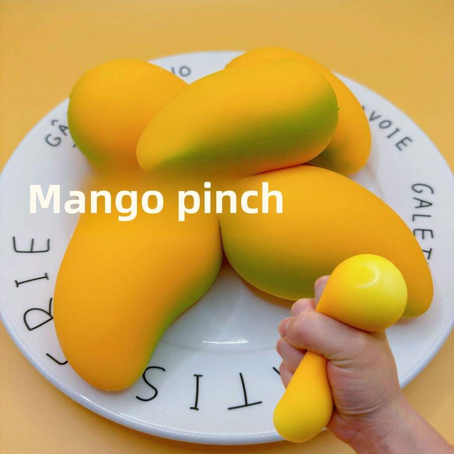 Juguete exprimible de mango, juguete antiestrés de rebote lento, juguete suave de fruta moldeable, accesorio antiestrés para adultos