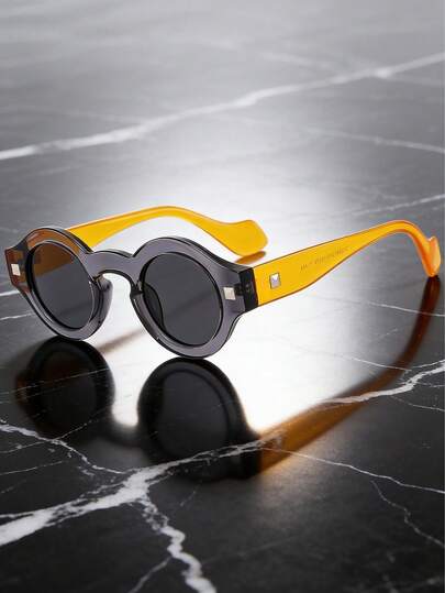 1 par de gafas ovaladas con marco de plástico, estilo bohemio clásico, adecuadas para fiestas, deportes, salidas, festivales, viajes, playa, conducción, calle, vacaciones, deportes, pesca, actividades al aire libre, ropa de calle