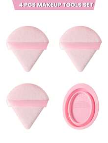 24件套化妆工具套装，包含：11支化妆刷套装+4个迷你气垫粉扑+4个迷你化妆海绵+2个云朵棉粉扑+2个三角粉扑+1个化妆刷清洁工具，一应俱全，新手友好 | 方便旅行携带，送礼佳品 | 新手/女性的完美之选 - 彩色 - 查看 13