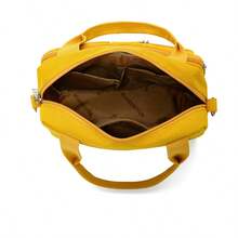 Bolso de mujer, mochila con cremallera y múltiples bolsillos, bolso de hombro impermeable de nailon, monedero - Amarillo - Ver 6