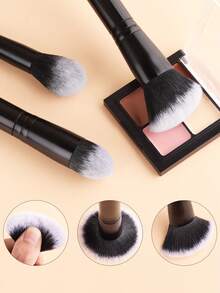 ronshadow 16pcs Professional Dual-Ended Makeup Brush Set, Foundation Contour Concealer + Eye & Brow Detail Brushes, Dual-Fiber Easy Application, Portable Makeup Tools - Multicolor - View 7