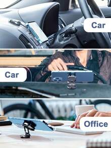 Alloy Suction Cup Magnetic Car Phone Holder, 360° Rotation, Universal Compatible With Apple Devices, Valentine's Day Gift - Multicolor - View 3