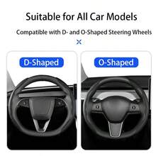 Nappa Leather Car Steering Wheel Cover, Anti-Slip Breathable Ultra-Thin, Suitable For Tesla, Audi And Other Models - Multicolor - View 5