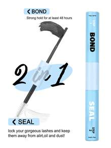 1pc Adhesive & Sealant Set, 5ml Adhesive & 5ml Sealant, Tweezers, Strong & Long-Lasting 2-In-1 Eyelash Glue For Lash Extension, Waterproof Eyelash Adhesive - Baby Blue - View 1