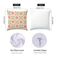 6pcs Minimalist Geometric Floral Pillow Covers, Single-Sided Printed Peach Velvet Material, 45*45/50*50/40*40CM Cushion Covers Suitable For Modern Minimalist Sofa Living Room Decor, Gift, Party Decoration - Multicolor-6PC - View 2