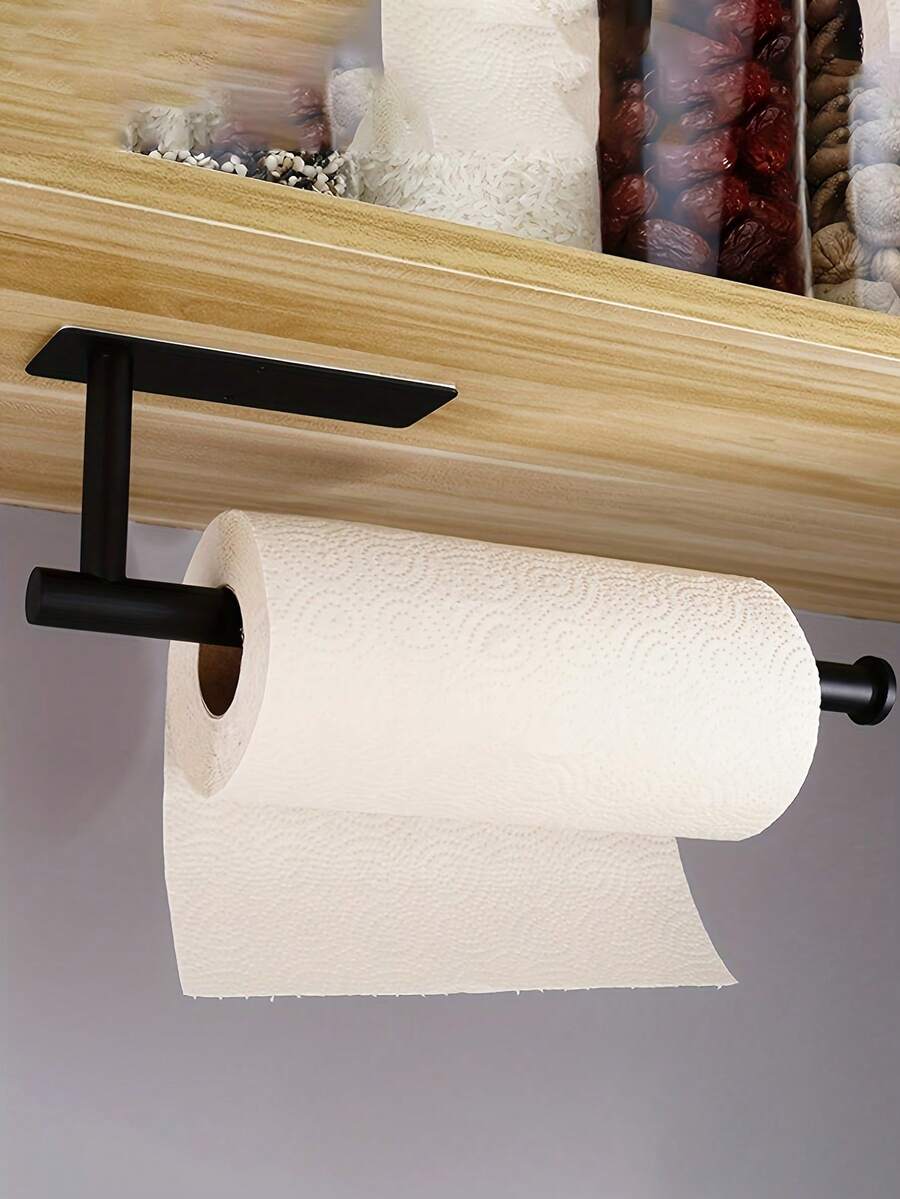 Modern Kitchen Paper Towel Holder - Under Cabinet Paper Roll Rack, Space-Saving Vertical Storage Rack With Adhesive Wall Mount Design, Bathroom Accessory, Suitable For Commercial And Residential Use, Essential For Small Apartments - Multicolor - View 1
