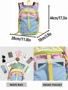 Macaron Story: Tricolor Vibrant Backpack Set | Unlocking The Art Of Youthful Travel - Multi-Pocket * Candy-Colored Webbing - Multicolor - View 3