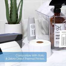 4/2/1Roll- 2.76" X 1.57" Direct Thermal Labels, Perforated Barcode Address Labels, Compatible With Rollo & Zebra Desktop Printers - 1000/Roll - Multicolor - View 2