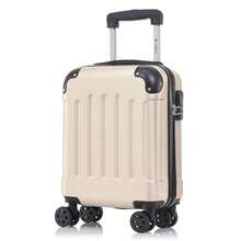 YONSLY Hard Shell Suitcase 16/20/24/28 Inches With 4 360° Wheels Sturdy Double Zipper Combination Lock Mesh Pocket Soft Rubber Handle Travel Suitcase - 象牙色 - 查看 8